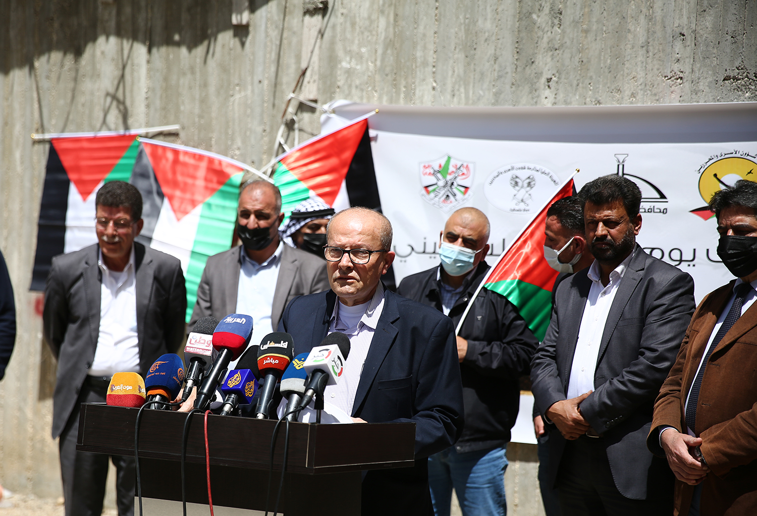 جانب من المؤتمر الصحفي (عدسة: حذيفة سرور/وفا)