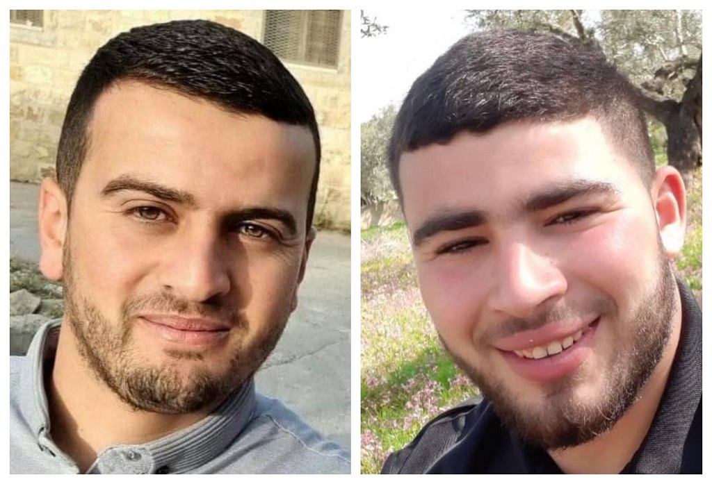 الشهيدان خالد صباح ومهند شحادة من قرية عوريف جنوب نابلس