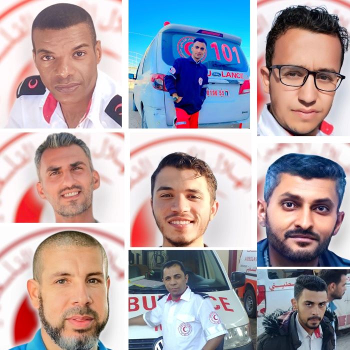 المسعفون التسعة المفقودون منذ ثمانية أيام في رفح 