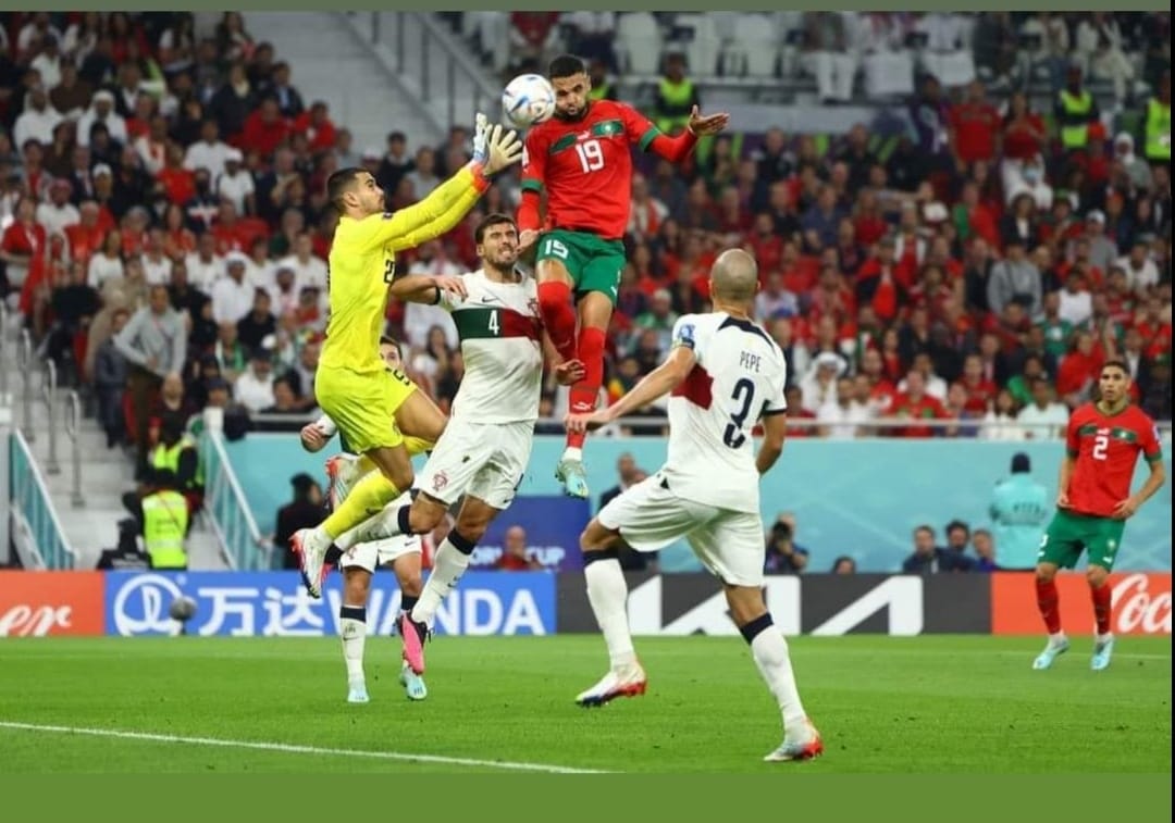 هدف المغرب في الشباك البرتغالية (تصوير: أ ف ب)